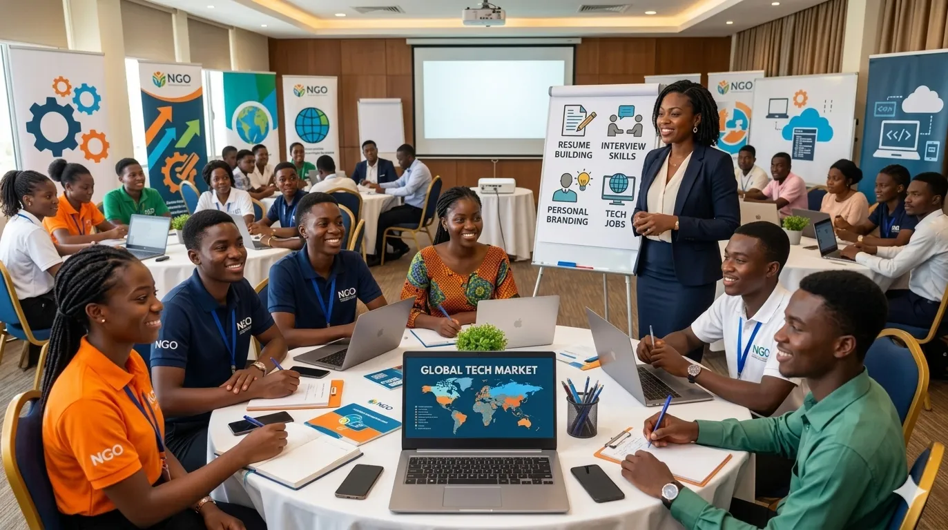 Youth career development workshop with mentors in Accra